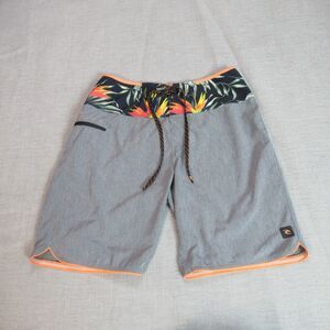 Rip Curl Board Shorts Mens Size 31 Gray Tropical Mirage Swim Surf Beach Trunks